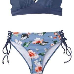 Floral Print Lace Up Side Bikini Bottom • Sz S